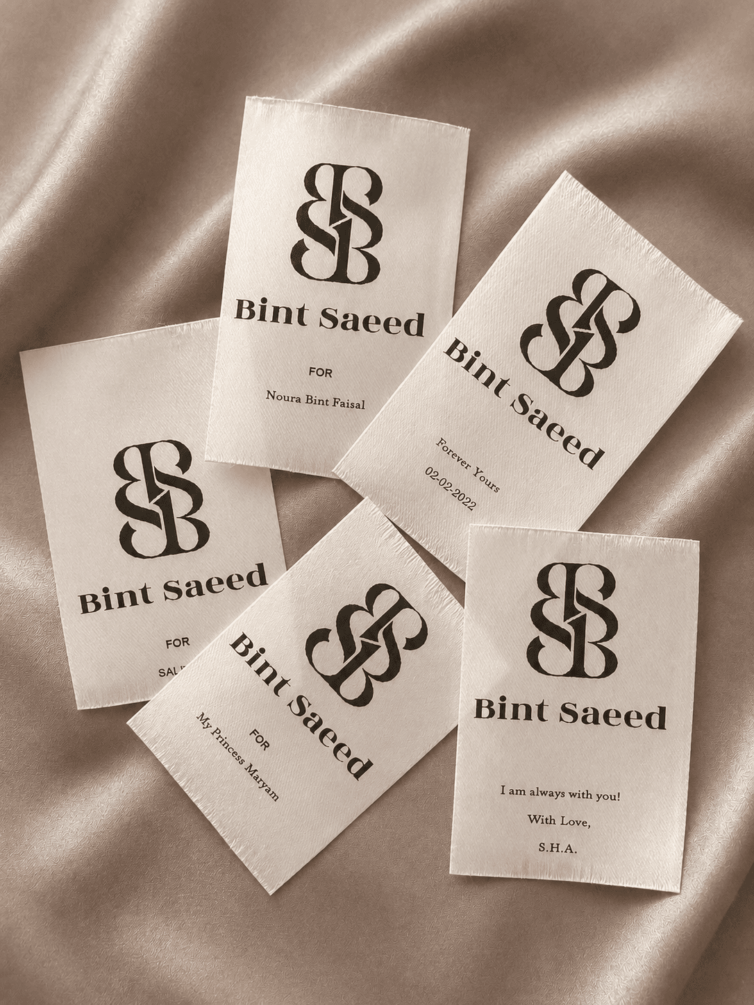 Bint Saeed personalised label — Abu Dhabi — example 1
