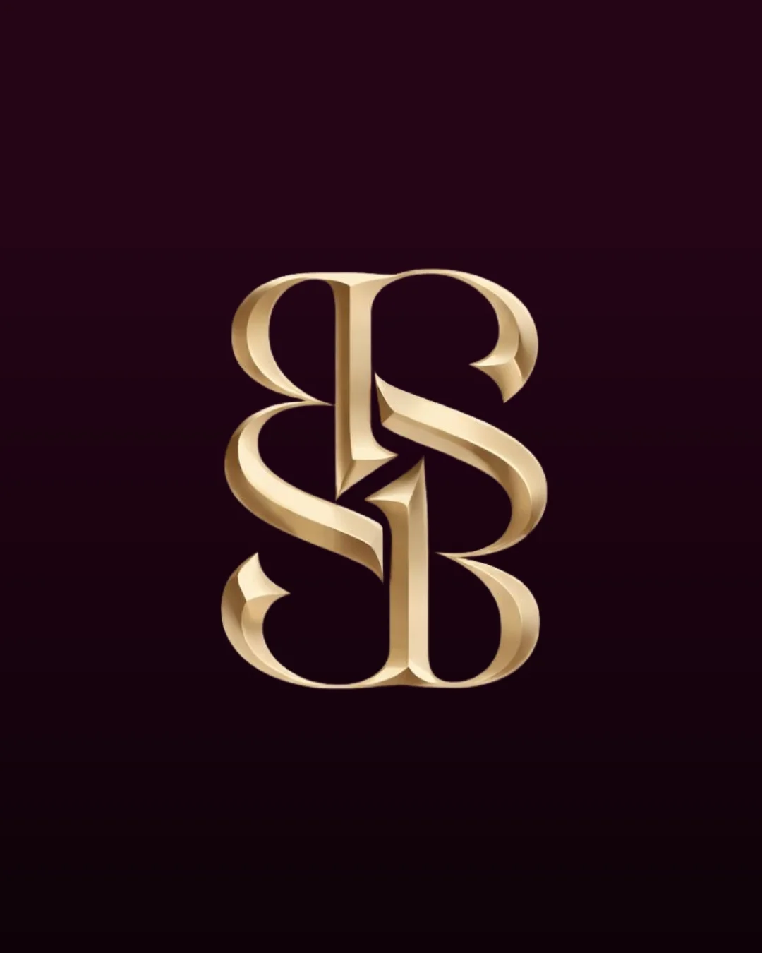 Monogram rumah mewah Bint Saeed — tanda identitas saling terjalin dan kode desain Abu Dhabi. Bint Saeed Abu Dhabi, United Arab Emirates.